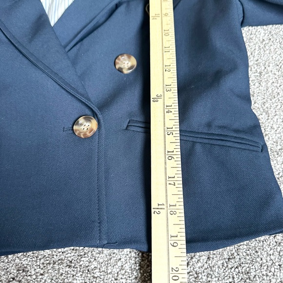 NWT Joie Womens Jacket Size M Navy Blue Double Breasted Cropped Blazer Buttons - Picture 10 of 10